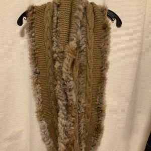 Rudsak Authentic Rabbit Fur & Knit Infinity Scarf